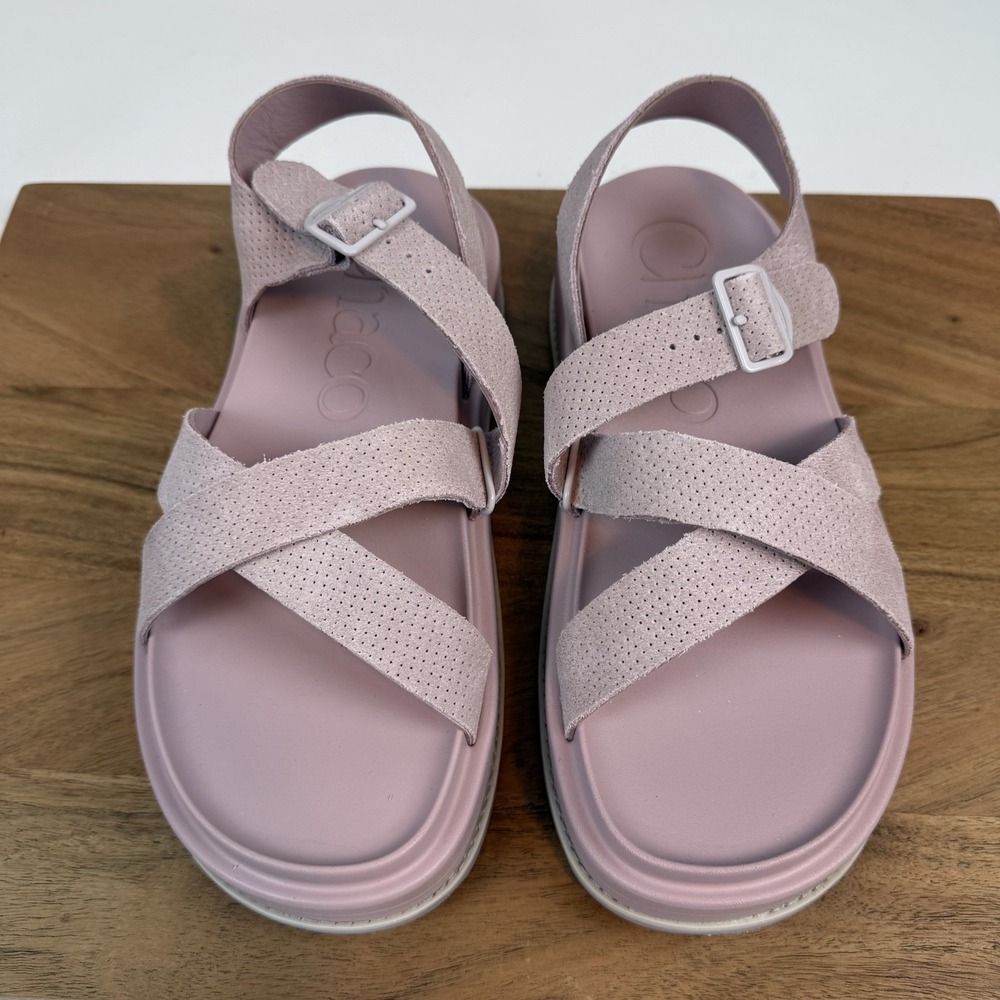 New Womens Chaco Townes Midform Rose Quartz Strappy Outdoor Hiking Sandals Sz 9M